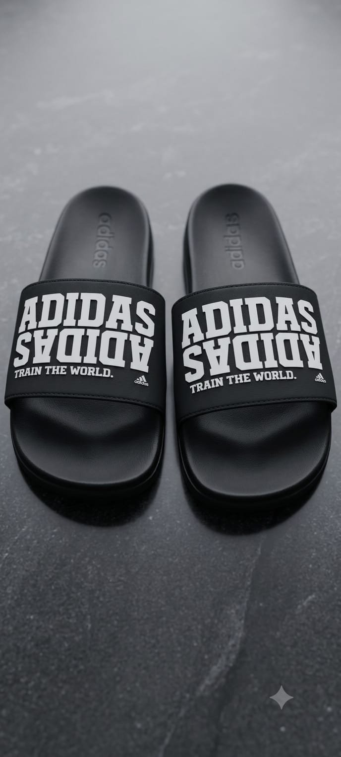 Adidas Flip Flop Black White 960