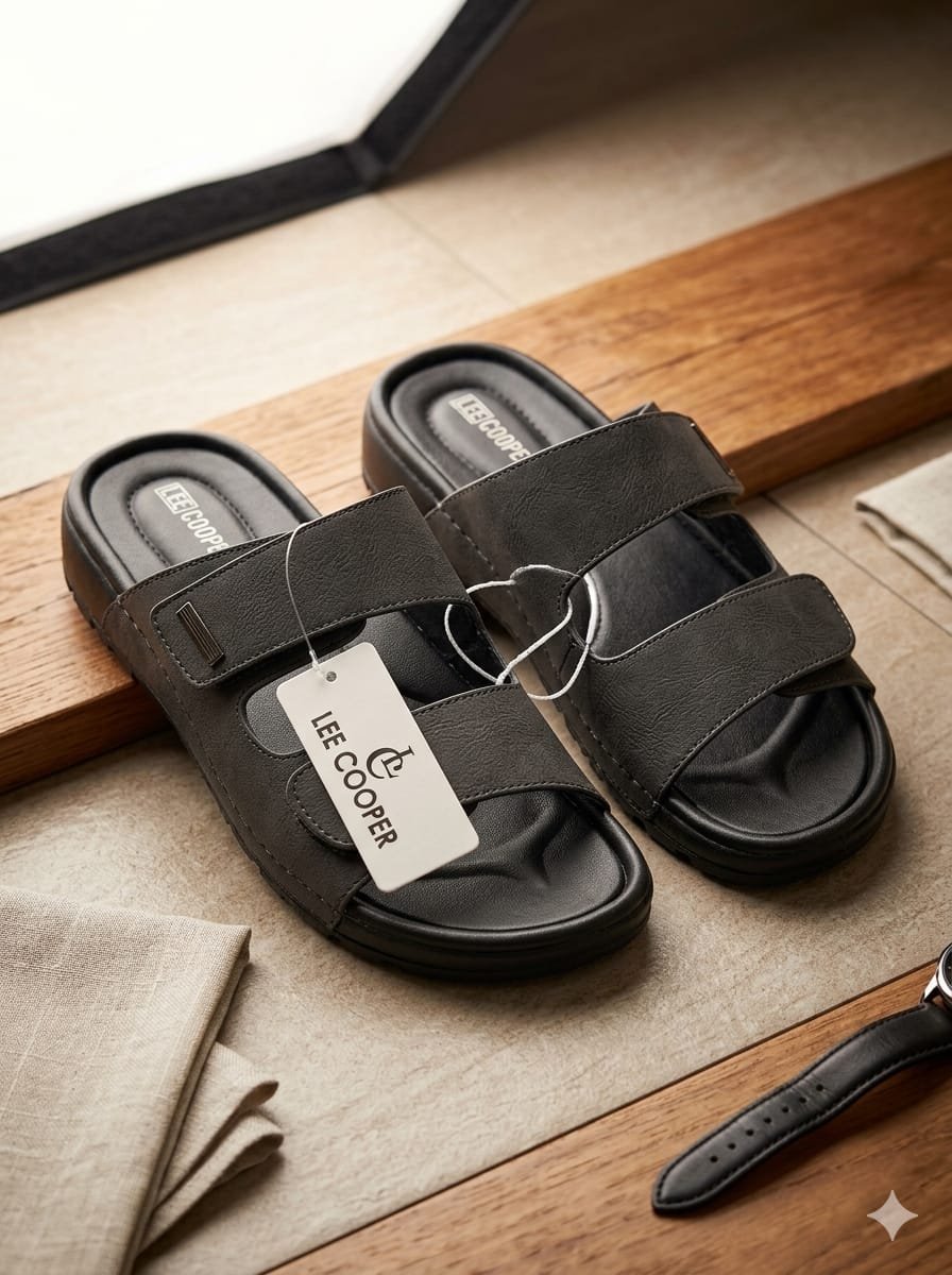Lee Coofer Chappal Black 604